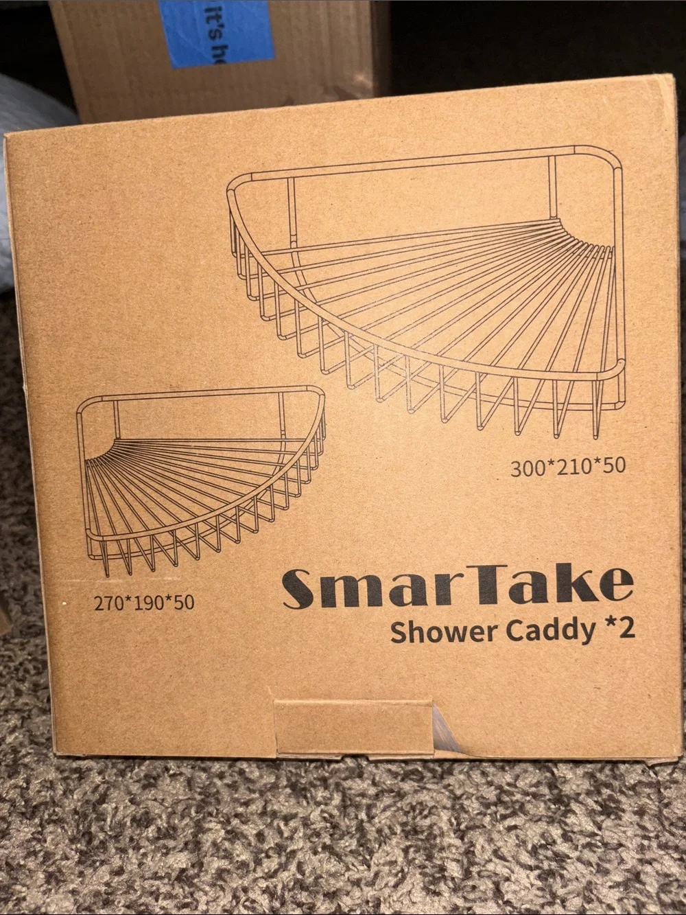 Corner Shower Caddy Set in Brown – 2-Pack
